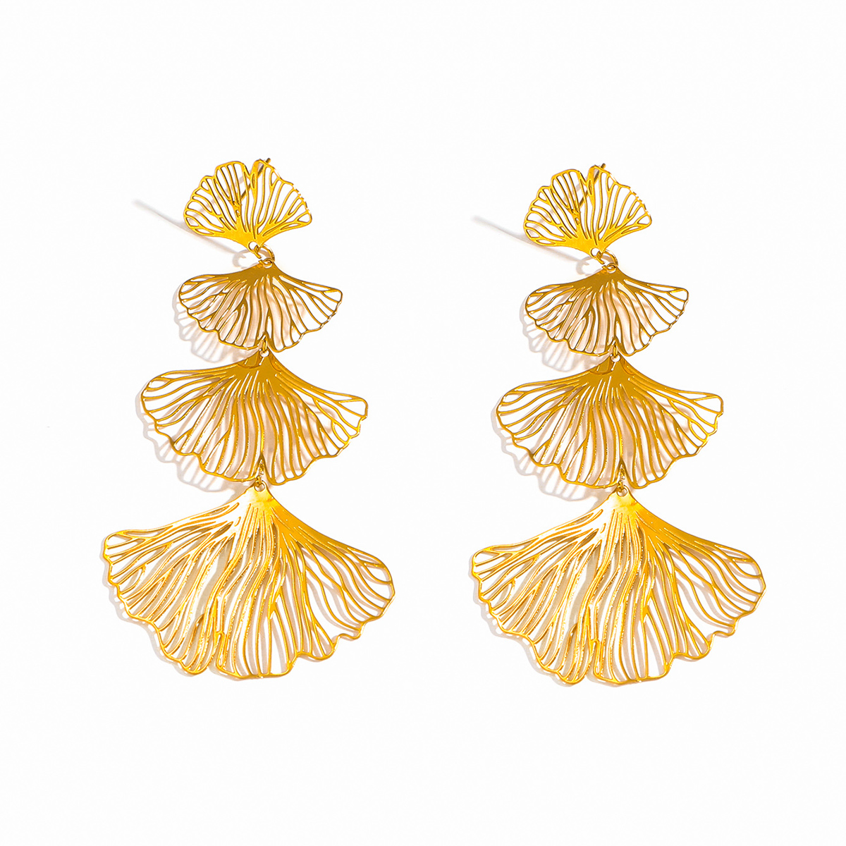Golden Ginkgo Drop Earrings thumbnail 2