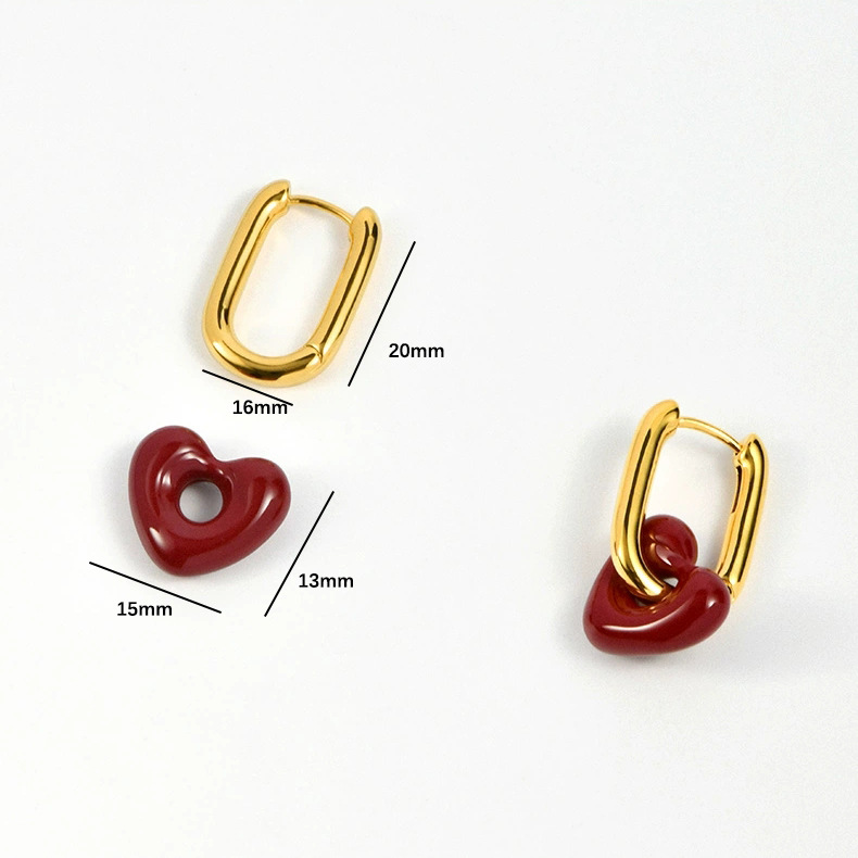 Glazed Heart Hoop Earrings thumbnail 4