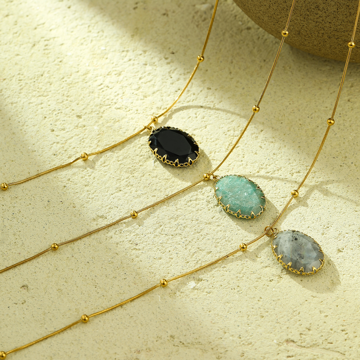 Terra Oval Gemstone Necklace