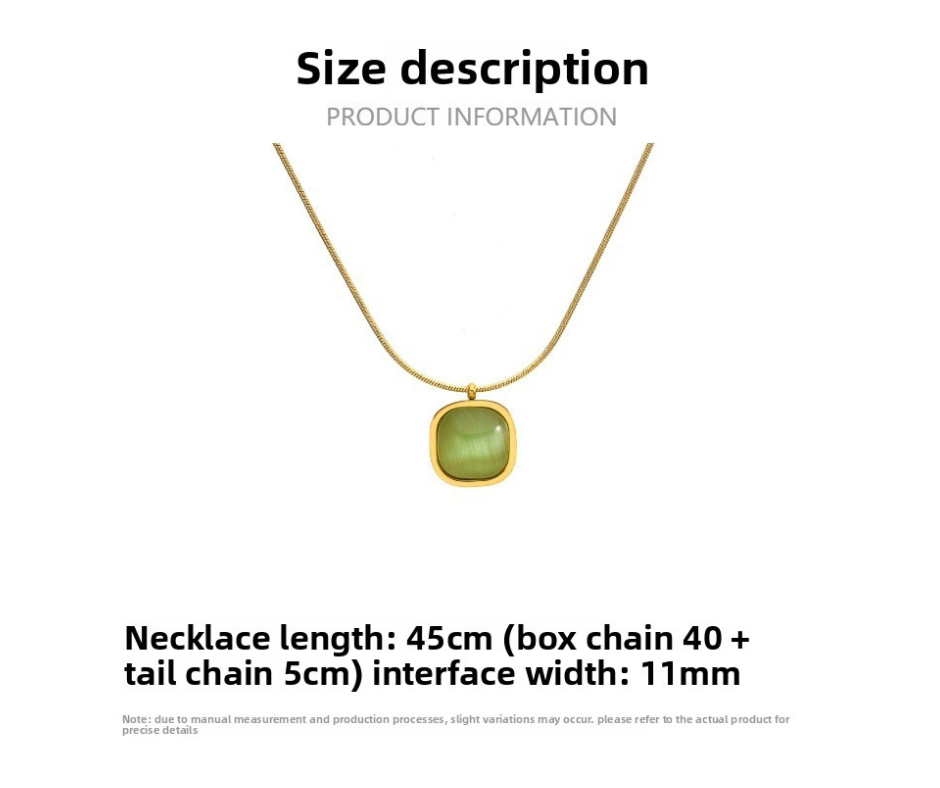 Emerald Cat’s Eye Necklace thumbnail 6